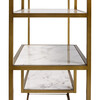 Marmo Modern Marble-Look 5-Tier Display Shelf, Marble/Brass - Bookcases - 3 - thumbnail