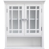 Neal Wooden Wall Cabinet with 2 Glass Doors, White - Cabinets - 7 - thumbnail