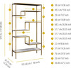 Marmo Modern Marble-Look 5-Tier Display Shelf, Marble/Brass - Bookcases - 4 - thumbnail