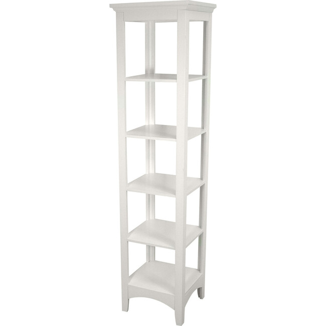 Madison Wooden Linen Tower with 5 Shelves, White