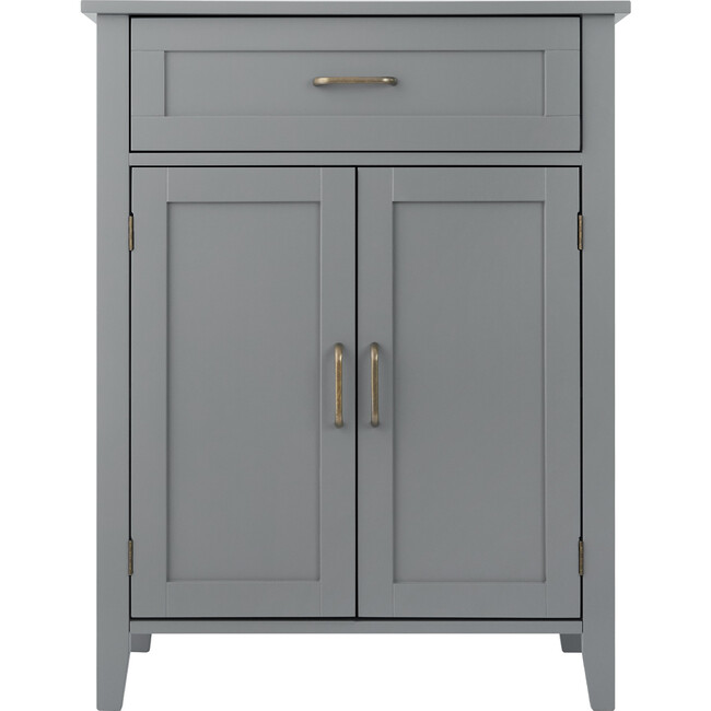 Mercer Mid Century Modern Wooden Floor Storage Cabinet, Gray - Cabinets - 5