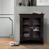 Madison Wooden Floor Cabinet with 2 Glass Doors, Espresso - Cabinets - 2
