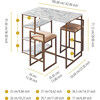 Marmo Breakfast Table Dining Set with Faux Marble Top, Brass Finish - Desk Chairs - 4 - thumbnail