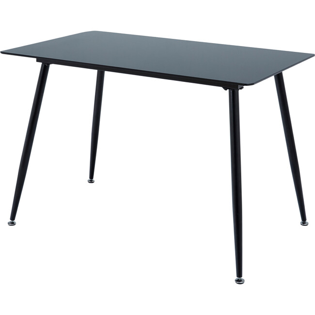 Julianna 43 Inch Reflective Glass Dining Table Seats Up to 4, Black - Accent Tables - 1