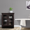 Madison Wooden Floor Cabinet with 2 Glass Doors, Espresso - Cabinets - 3