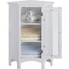 Madison Wooden Corner Floor Cabinet with Glass Door, White - Cabinets - 5 - thumbnail
