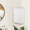Glancy Wooden Corner Wall Cabinet with Shutter Door, White - Cabinets - 2 - thumbnail