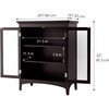 Madison Wooden Floor Cabinet with 2 Glass Doors, Espresso - Cabinets - 5