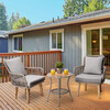 Indoor/Outdoor 3 Piece Wicker Bistro Table and Chairs Patio Seating Set - Outdoor Home - 3 - thumbnail
