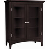 Madison Wooden Floor Cabinet with 2 Glass Doors, Espresso - Cabinets - 6