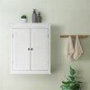 Glancy Wooden Wall Cabinet with Shutter Doors, White - Cabinets - 3 - thumbnail