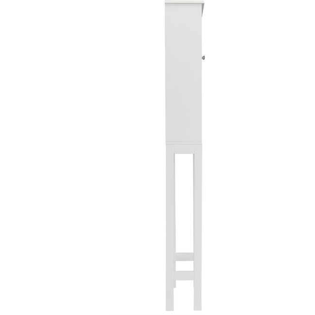 Louis Wooden Space Saver with Shutter Style Doors, White - Cabinets - 5
