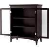 Madison Wooden Floor Cabinet with 2 Glass Doors, Espresso - Cabinets - 7