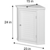 Glancy Wooden Corner Wall Cabinet with Shutter Door, White - Cabinets - 5 - thumbnail