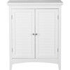 Glancy Free Standing Floor Storage Cabinet with Louvered Doors Adjustable Shelves, White - Cabinets - 1 - thumbnail