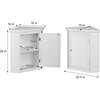 Glancy Wooden Corner Wall Cabinet with Shutter Door, White - Cabinets - 6 - thumbnail