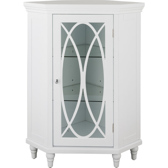 Florence Corner Wooden Floor Cabinet with Adjustable Shelves, Natural