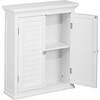 Glancy Wooden Wall Cabinet with Shutter Doors, White - Cabinets - 5 - thumbnail