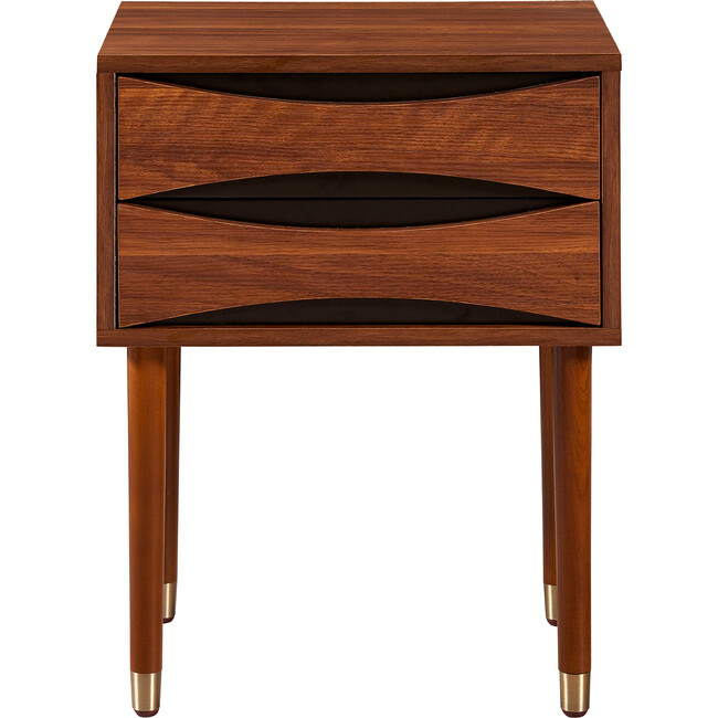 Dawson Side End Table Desk Storage With Drawer Walnut Style For Living Room Home and Office - Accent Tables - 1