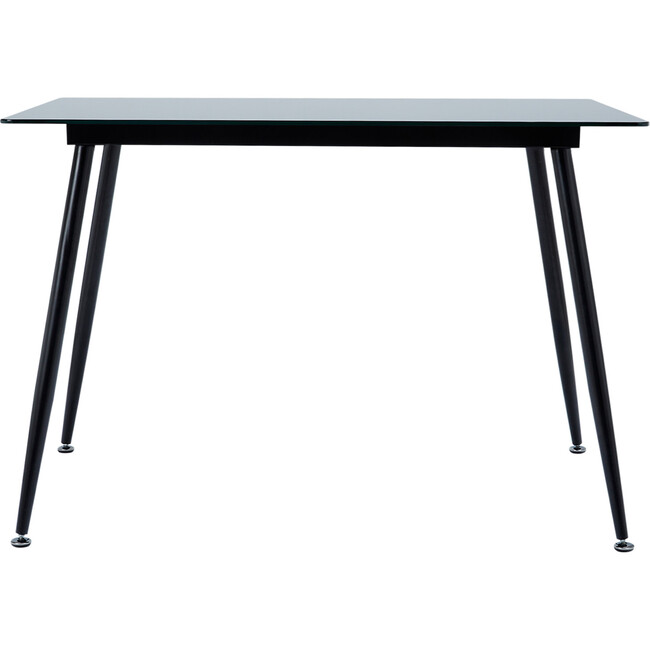 Julianna 43 Inch Reflective Glass Dining Table Seats Up to 4, Black - Accent Tables - 7