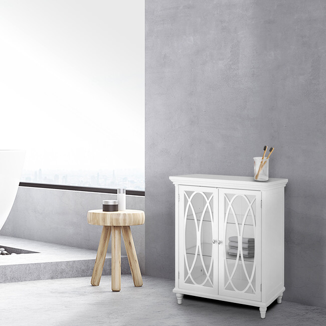 Florence 2 Door Wooden Floor Cabinet with Adjustable Shelves, Natural