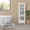Delaney Wooden Linen Cabinet with Drawer, White - Cabinets - 3 - thumbnail