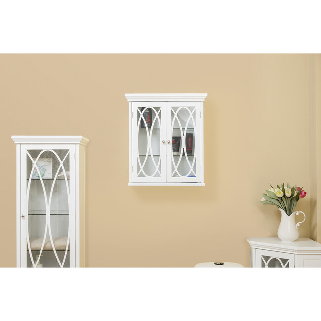 Florence 2 Door Wooden Removable Wall Cabinet with Adjustable Shelves, White