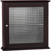 Chesterfield Removable Wooden Medicine Cabinet with Waffle Glass Door, Espresso - Cabinets - 1 - thumbnail
