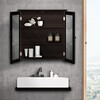 Chesterfield Wooden Wall Cabinet with 2 Waffle Glass Doors, Espresso - Cabinets - 2 - thumbnail