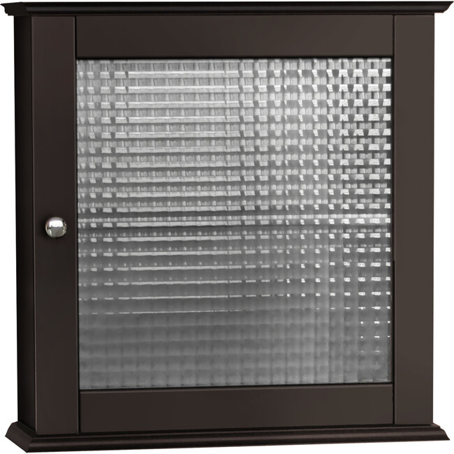 Chesterfield Removable Wooden Medicine Cabinet with Waffle Glass Door, Espresso