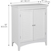 Glancy Free Standing Floor Storage Cabinet with Louvered Doors Adjustable Shelves, White - Cabinets - 4