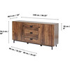 Brooklyn Sideboard with Storage Plus Metal Legs and Handles, Brown - Cabinets - 4 - thumbnail
