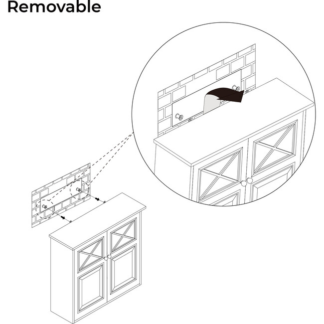 Dawson Contemporary Wooden Removable Cabinet, Gray - Cabinets - 7
