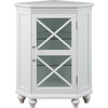 Blue Ridge Corner Wooden Floor Cabinet with Adjustable Shelves, White - Cabinets - 1 - thumbnail