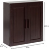 Catalina Wooden Wall Cabinet with 2 Doors, Espresso - Cabinets - 4