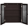 Chesterfield Wooden Wall Cabinet with 2 Waffle Glass Doors, Espresso - Cabinets - 6 - thumbnail