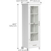 Delaney Wooden Linen Cabinet with Drawer, White - Cabinets - 6 - thumbnail