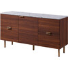 Ashton Wooden Sideboard Storage Cabinet with Faux Marble Top, White/Walnut - Cabinets - 1 - thumbnail