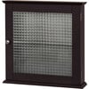 Chesterfield Removable Wooden Medicine Cabinet with Waffle Glass Door, Espresso - Cabinets - 7 - thumbnail