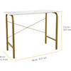 40" Home Office Computer Desk with Metal Base, Faux Marble/Brass - Desks - 4