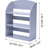 Plain Kids 3 Shelf Bookcase, Grey - Bookcases - 4 - thumbnail