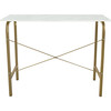 40" Home Office Computer Desk with Metal Base, Faux Marble/Brass - Desks - 6