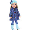 14.5" Doll, Print Coat, Pink Shirt, Leggings, Hat & Suede Boots, Blue - Doll Accessories - 2 - thumbnail