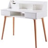 Creativo Wooden Writing Desk with Storage, White/Natural - Desks - 1 - thumbnail