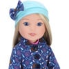 14.5" Doll, Print Coat, Pink Shirt, Leggings, Hat & Suede Boots, Blue - Doll Accessories - 3 - thumbnail