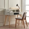 Creativo Wooden Writing Desk with Storage, Light Gray/Natural - Desks - 2