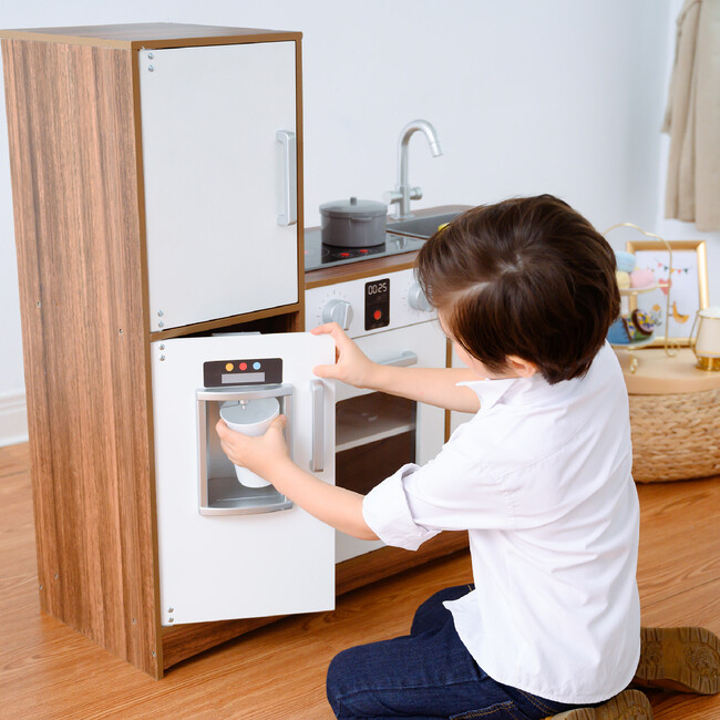 Little Chef Palm Springs Classic Kids Play Kitchen with Accessories, Natural/White - Play Kitchens - 5
