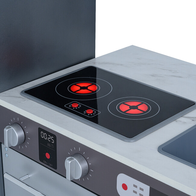 Little Chef Milano Classic Kids Kitchen Playset with 10 Accessories, Grey - Play Kitchens - 6