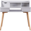 Creativo Wooden Writing Desk with Storage, Light Gray/Natural - Desks - 3