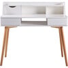Creativo Wooden Writing Desk with Storage, White/Natural - Desks - 3 - thumbnail